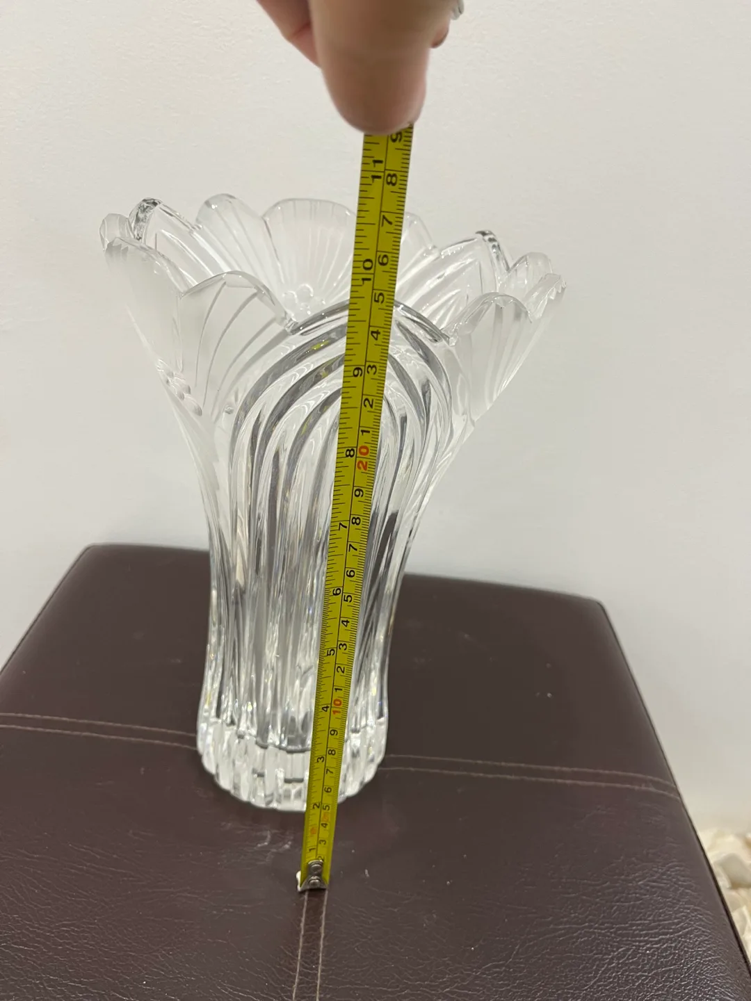 Clear Glass Vase, 10" Tall thumbnail