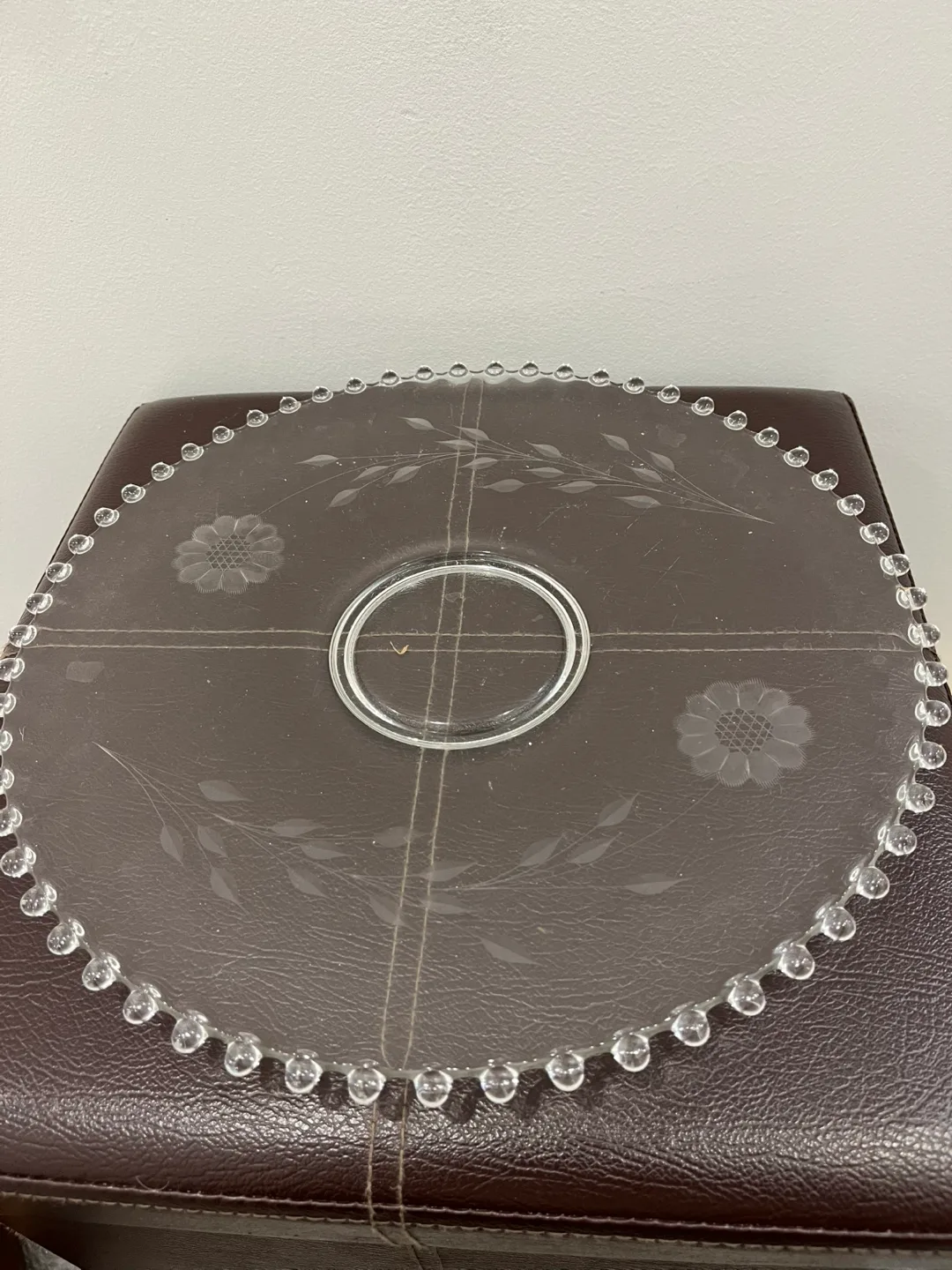 Clear Glass Beaded Serving Platter thumbnail