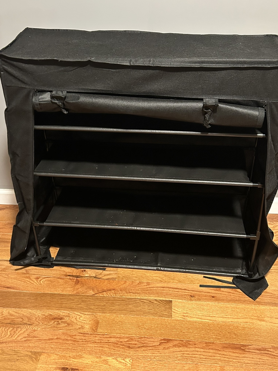 Black Shoe Rack with Cover