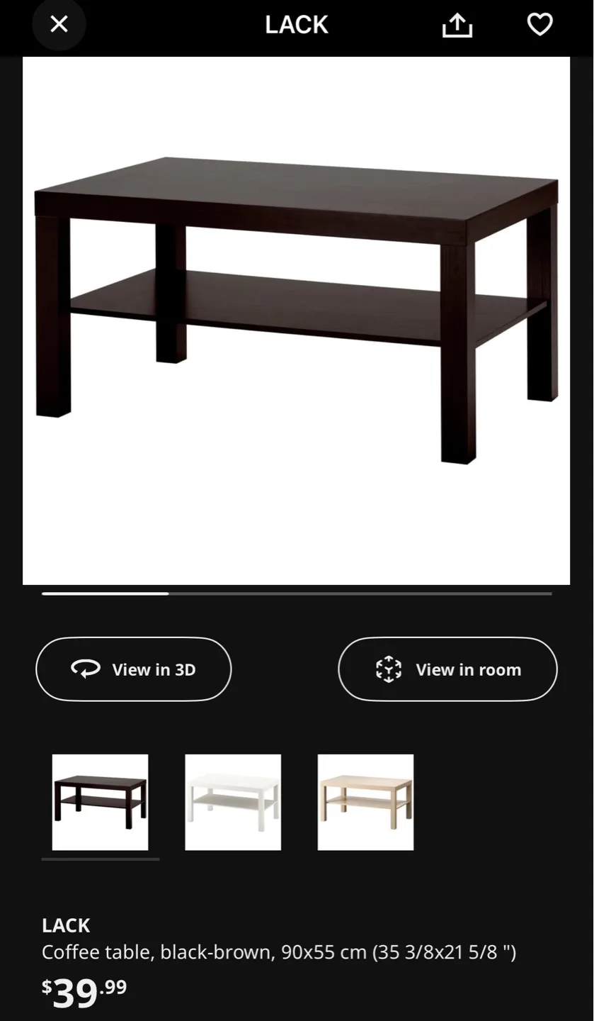 IKEA Lack Coffee Table - Black-Brown image indicator(2)