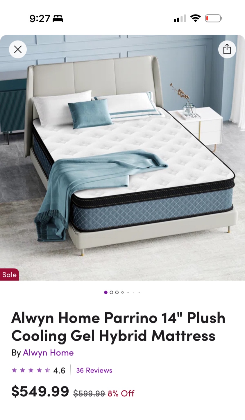 Brand new Queen Tall 14" Plush Cooling Gel Hybrid Mattress