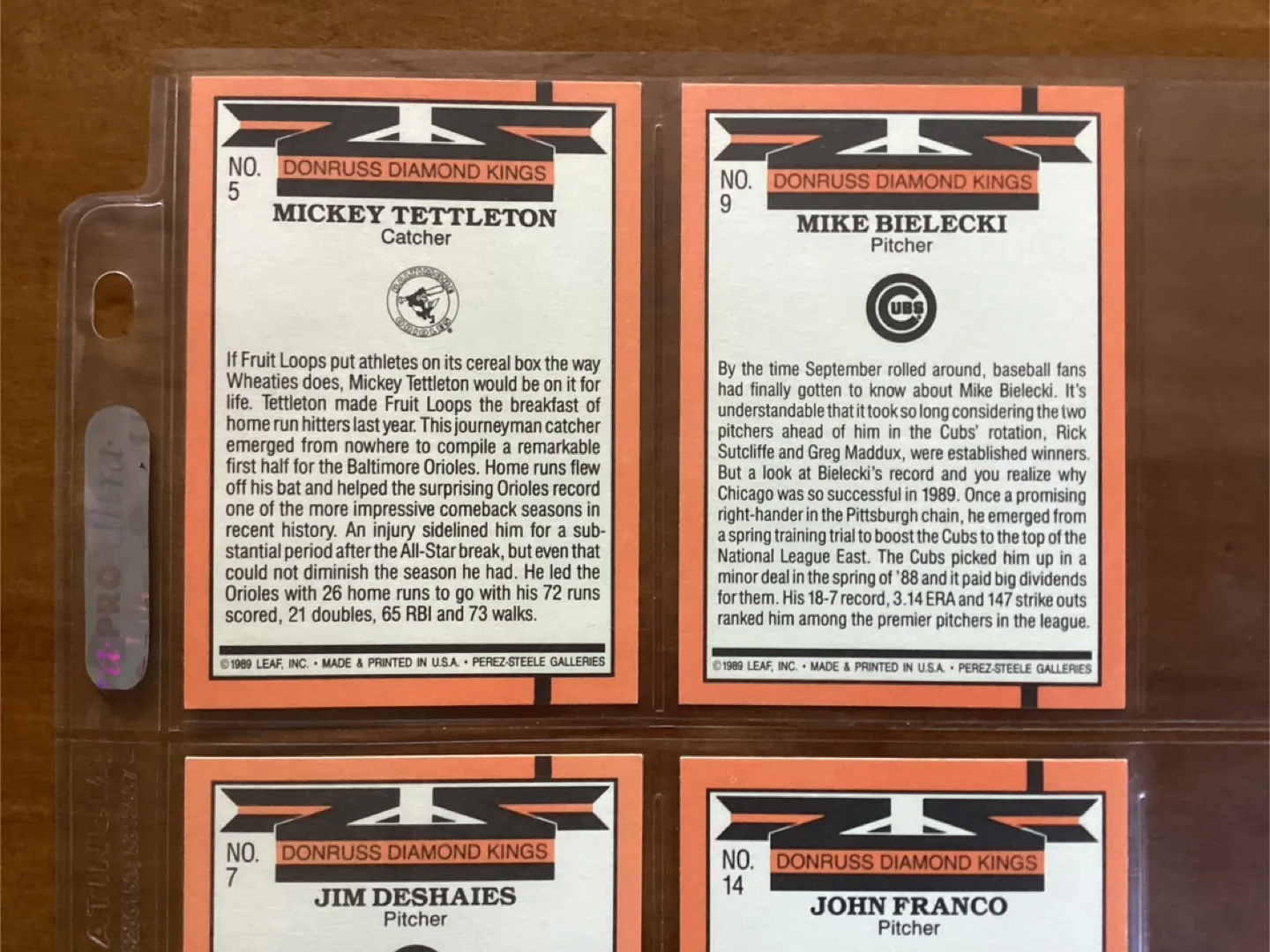 6. 1990 DONRUSS MLB DIAMOND KINGS Cards #’s 5, 7, 8, 9, 14 & 25 image indicator(6)