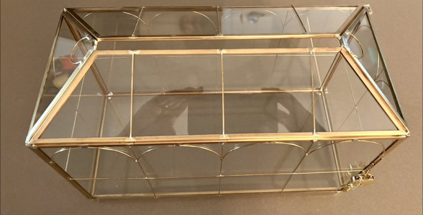 Wedding Gold Metal & Glass Card Box - photo 2