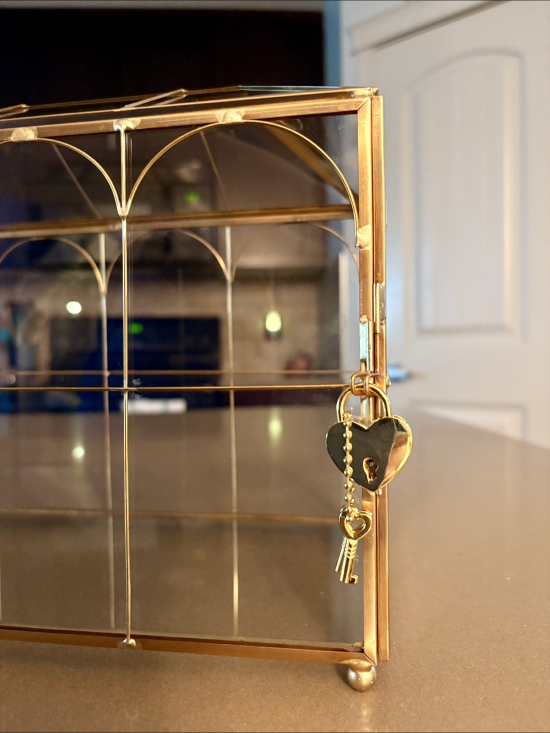 Wedding Gold Metal & Glass Card Box - photo 3