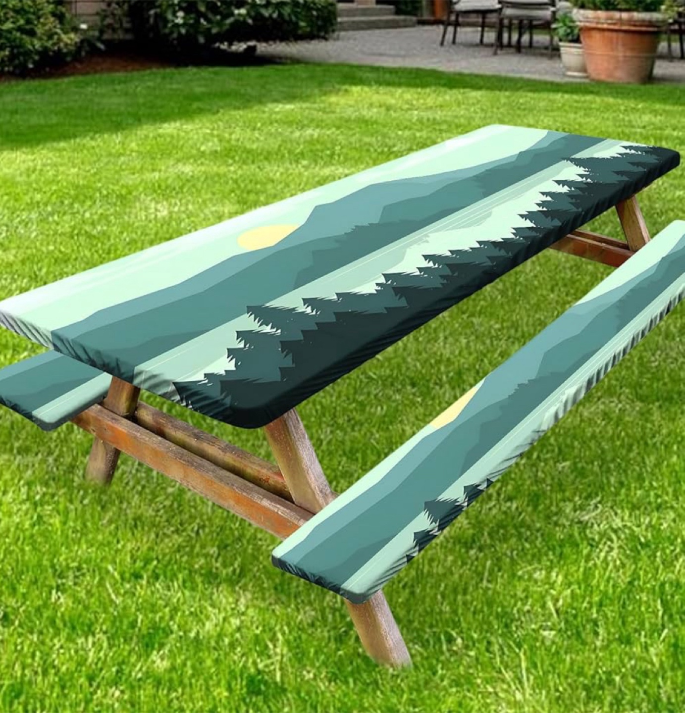 Elastic Edged Picnic Table Cover
