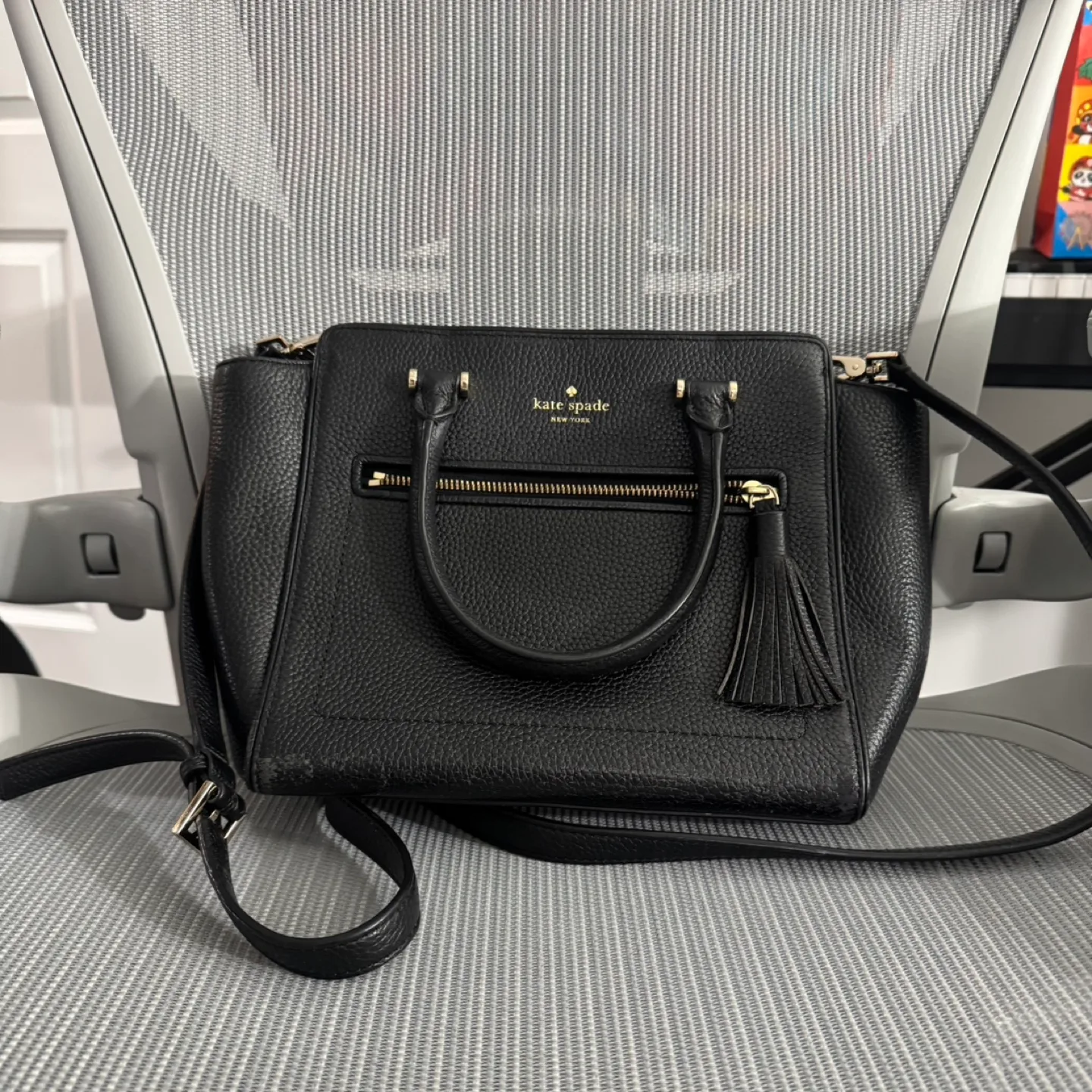 Kate Spade Black Leather Satchel thumbnail