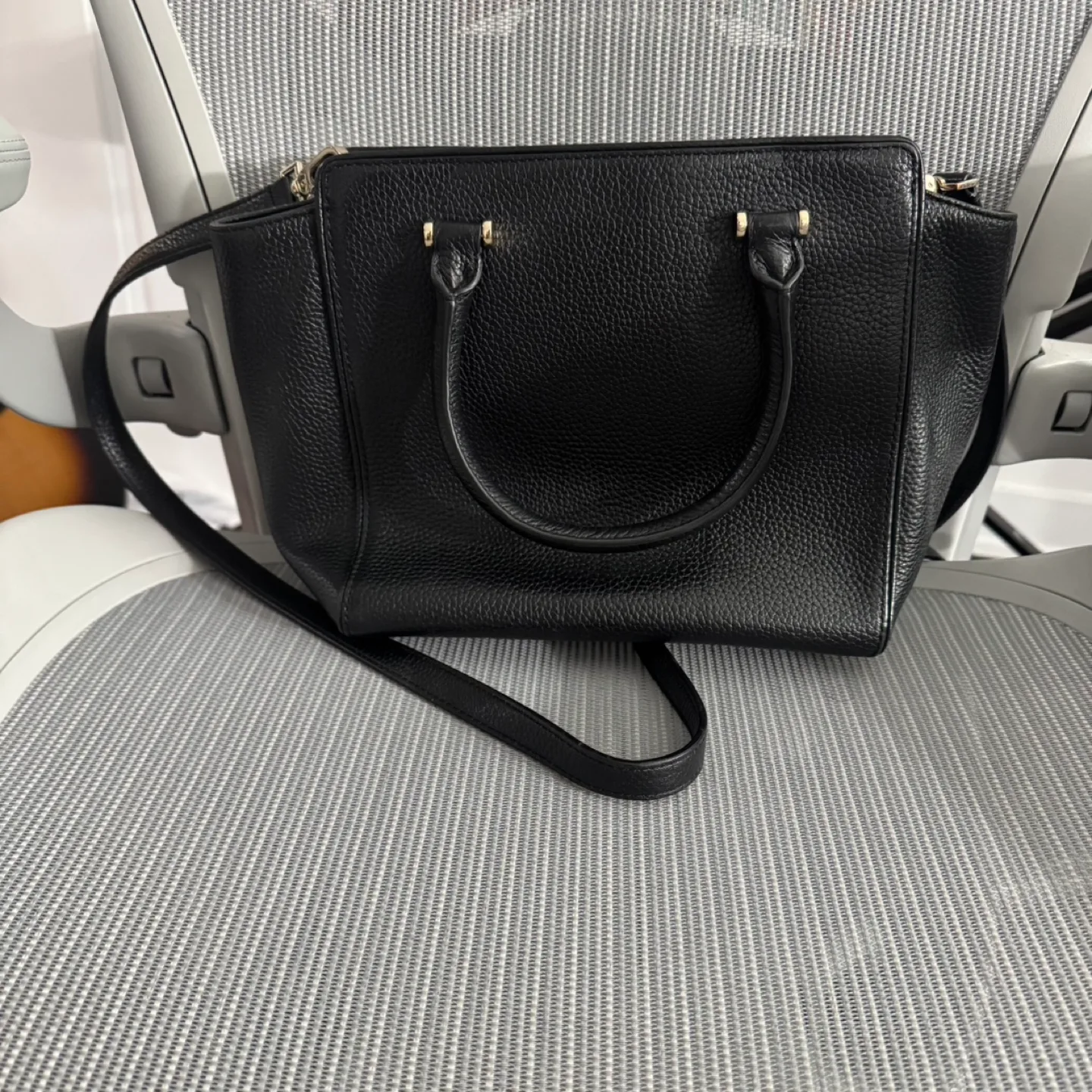 Kate Spade Black Leather Satchel image indicator(2)