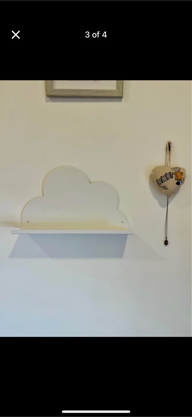 Set of 2 Cloud Shaped Wall Nursery metal Shelf thumbnail