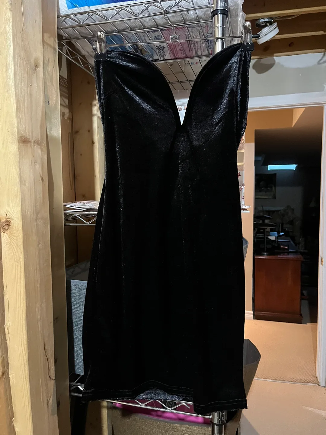 Black Velvet Mini Dress thumbnail