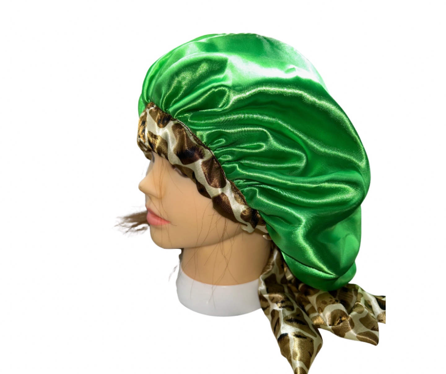 Green Satin Hair Bonnet - photo 2