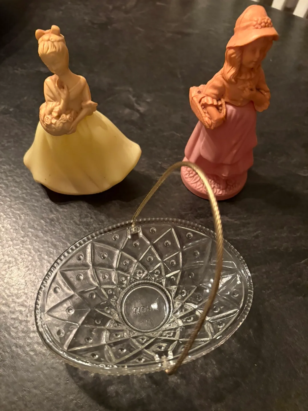 Vintage Avon Figurines & Avon Glass Candy Dish thumbnail
