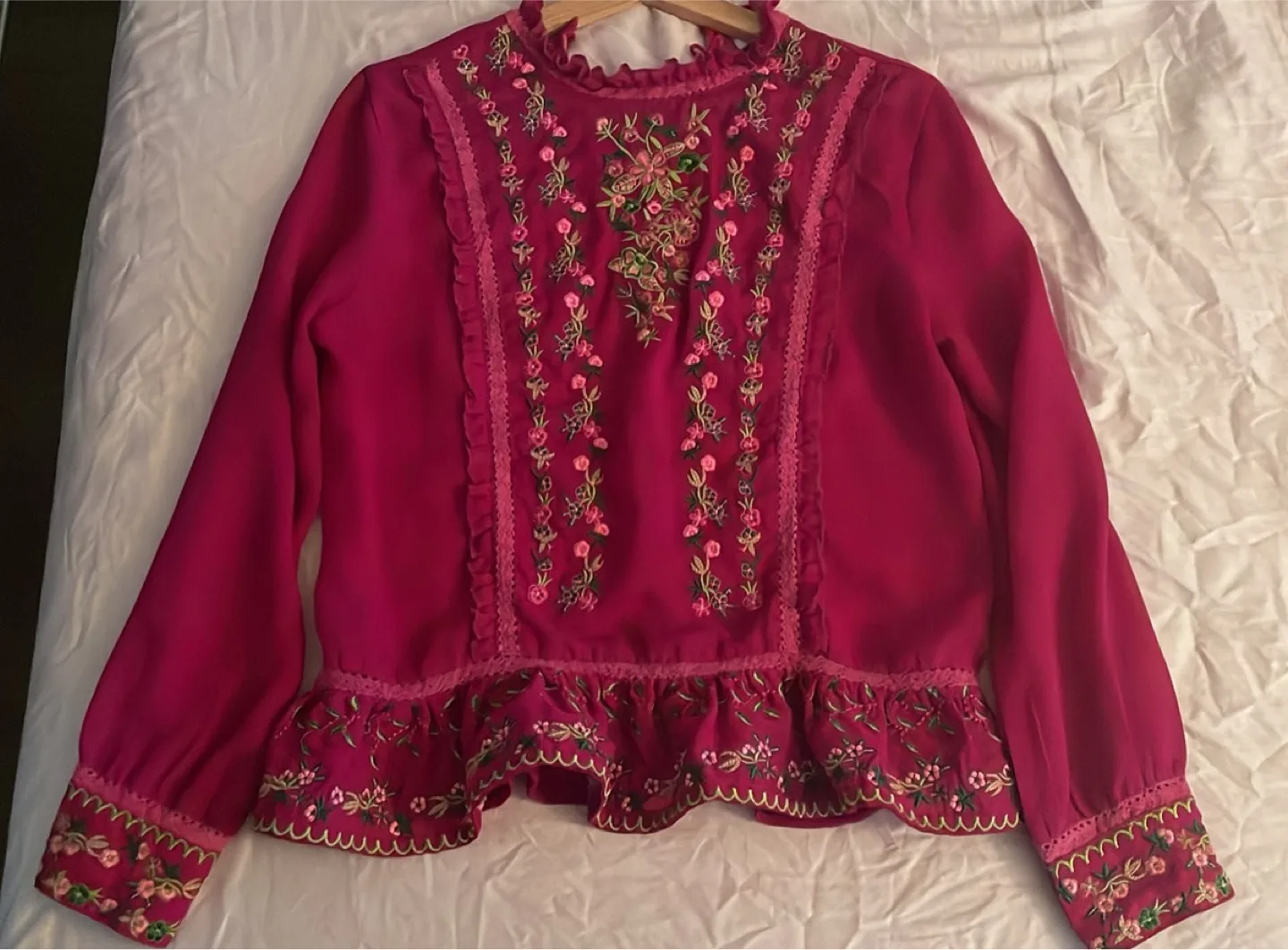 Embroidered Magenta Blouse thumbnail