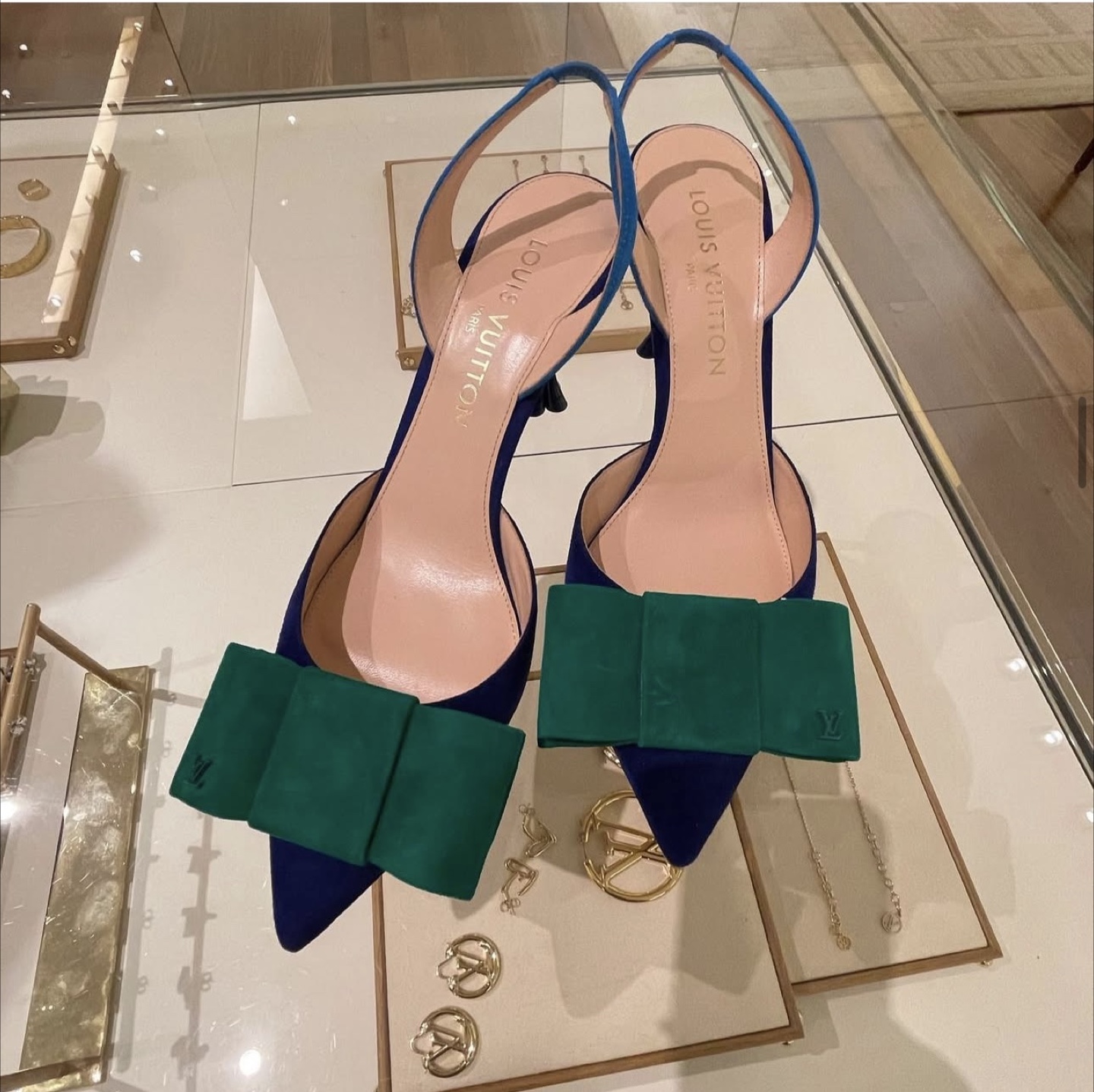 Louis Vuitton Blue Slingback Heels