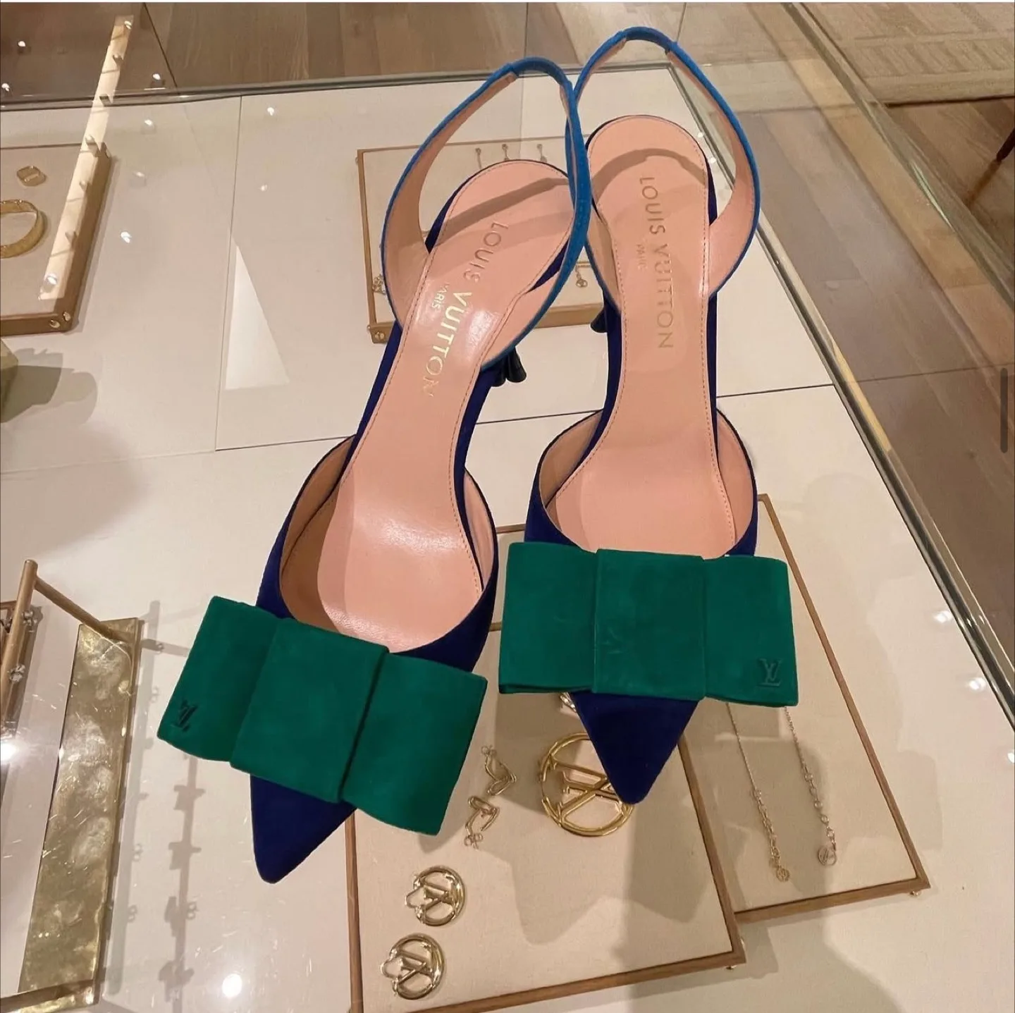 Louis Vuitton Blue Slingback Heels thumbnail