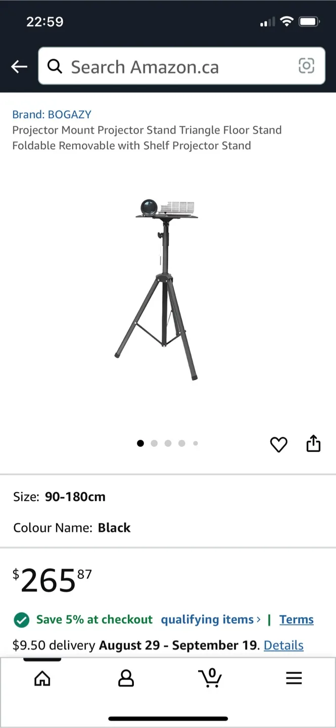 AmazonBasics Projector Stand - Black thumbnail