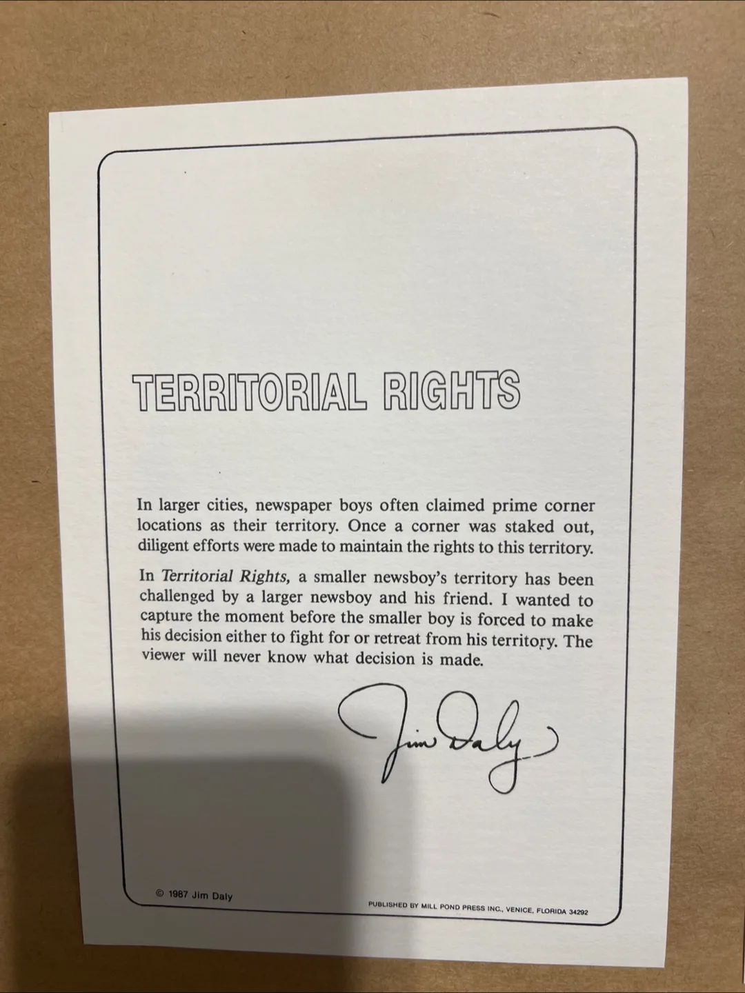 Jim Daly "Territorial Rights" Framed Print image indicator(4)