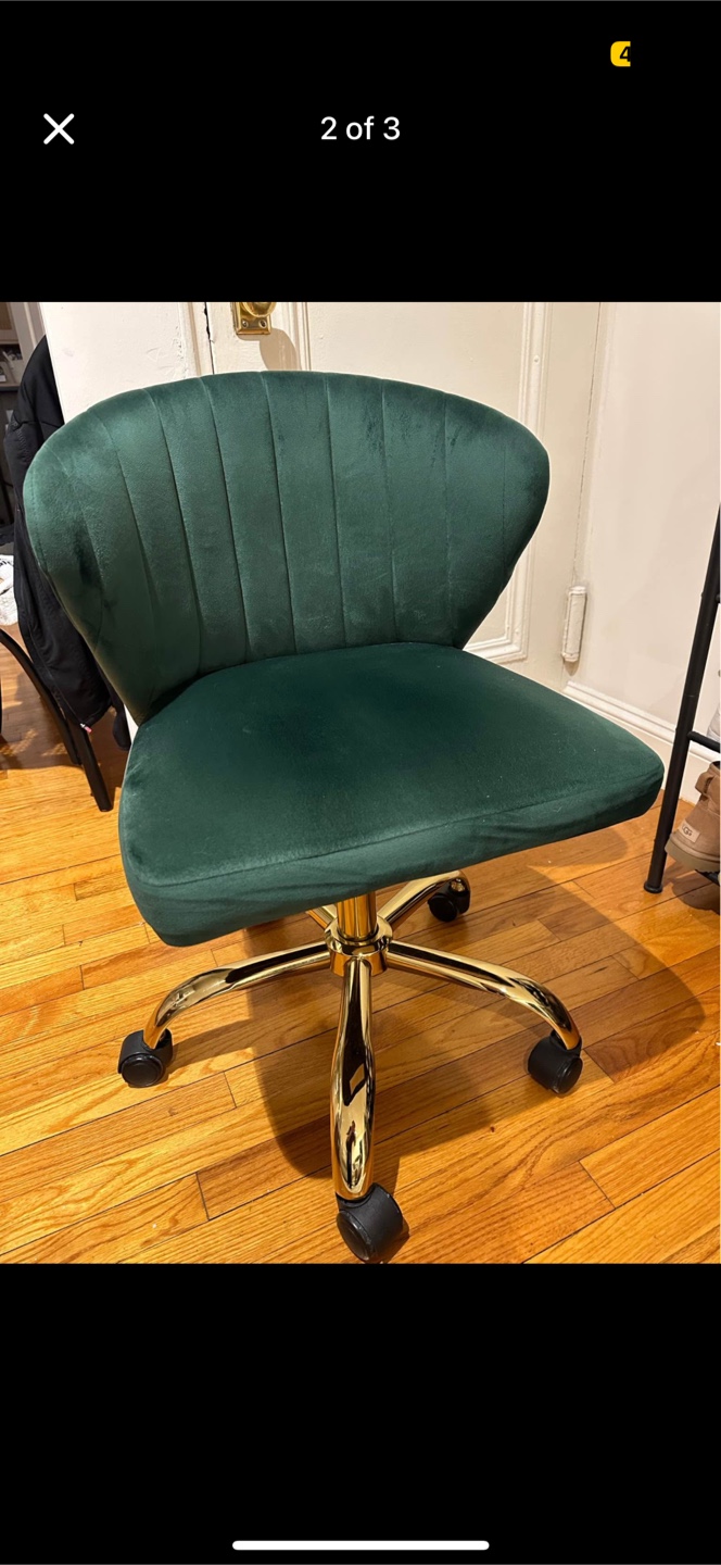 Green Velvet Home Office Desk Chair - photo 2