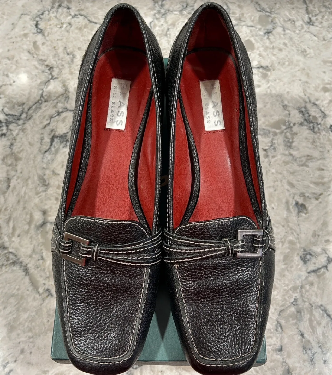 Bill Blass Black Leather Womens Wedge Heel image indicator(4)