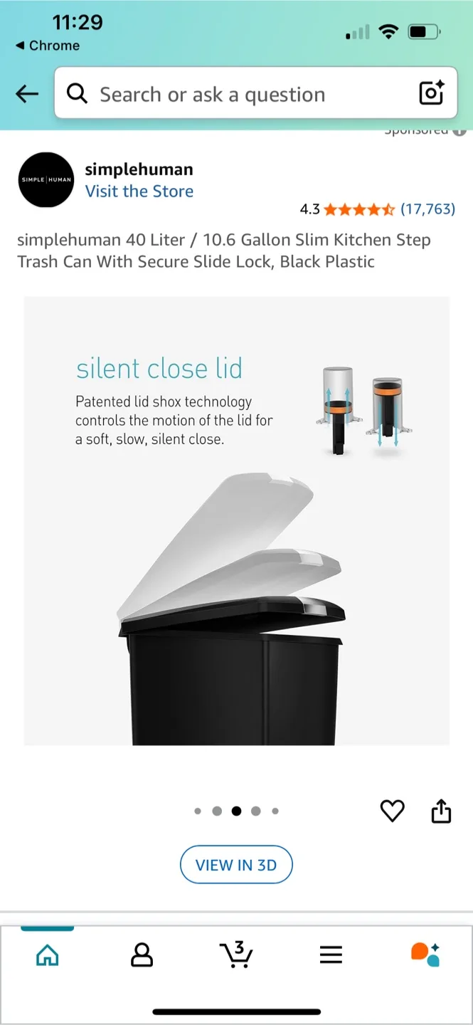 simplehuman 40L Slim Step Trash Can image indicator(6)