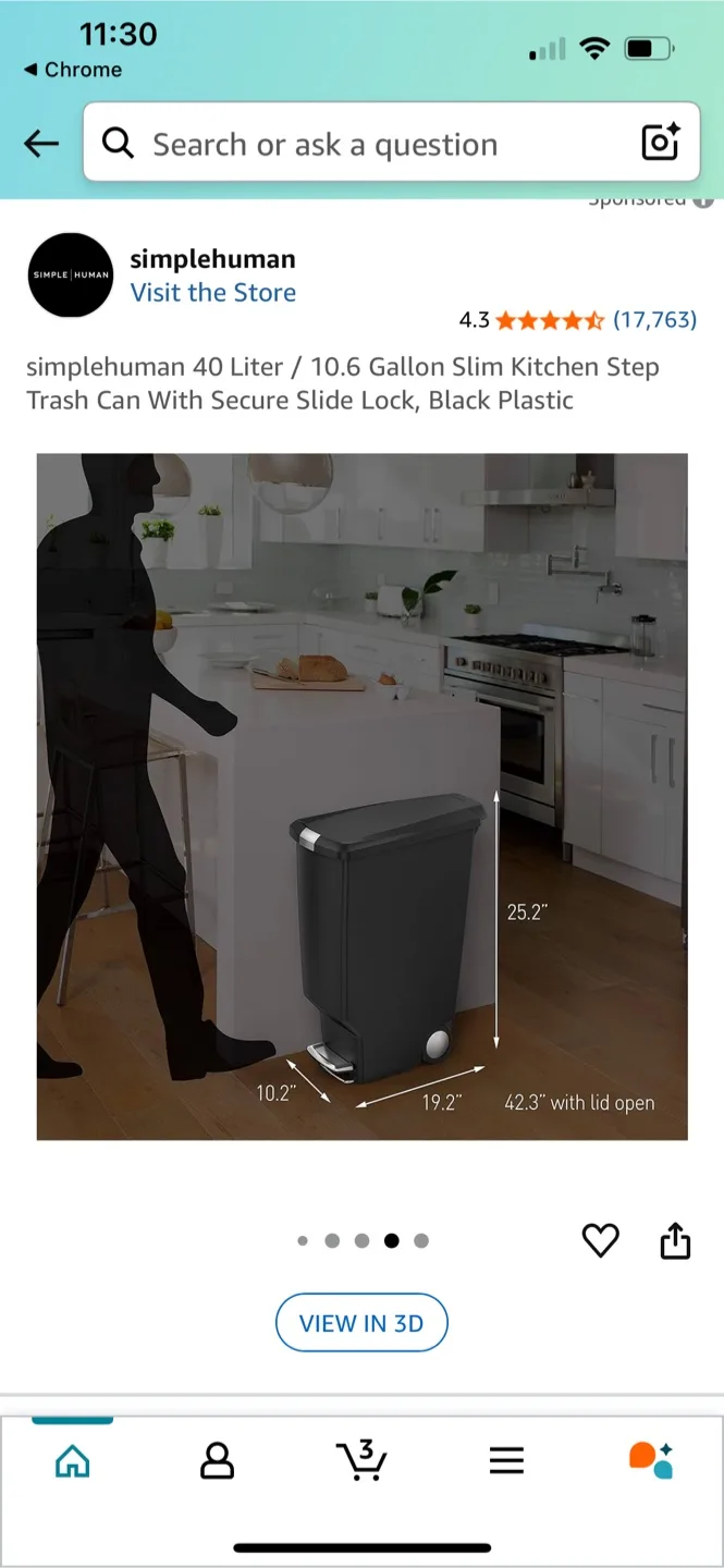 simplehuman 40L Slim Step Trash Can image indicator(4)
