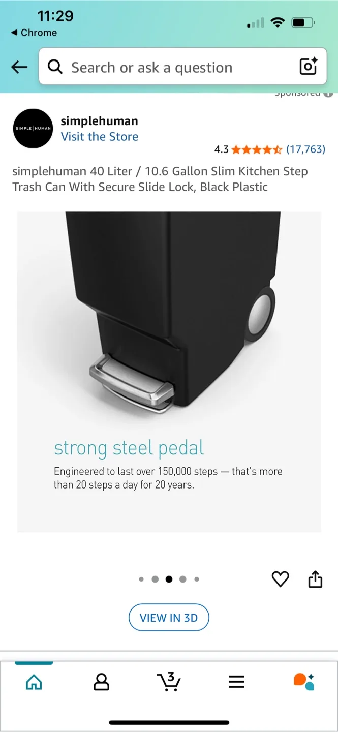 simplehuman 40L Slim Step Trash Can image indicator(7)