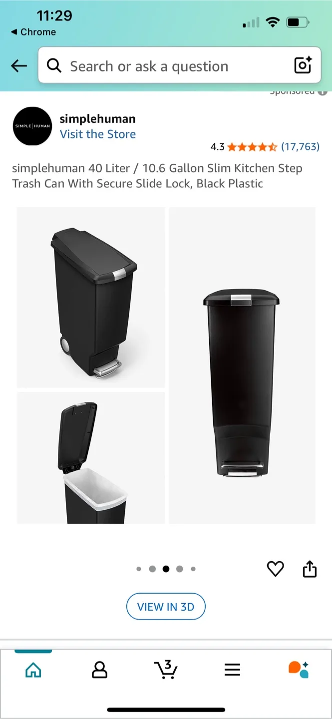 simplehuman 40L Slim Step Trash Can image indicator(9)