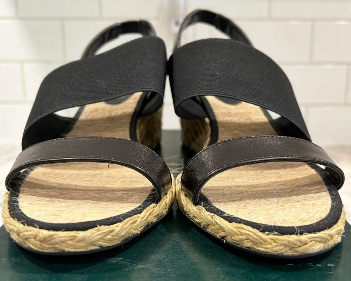 Ralph Lauren Womens Black Espadrille Wedge Sandals image indicator(2)