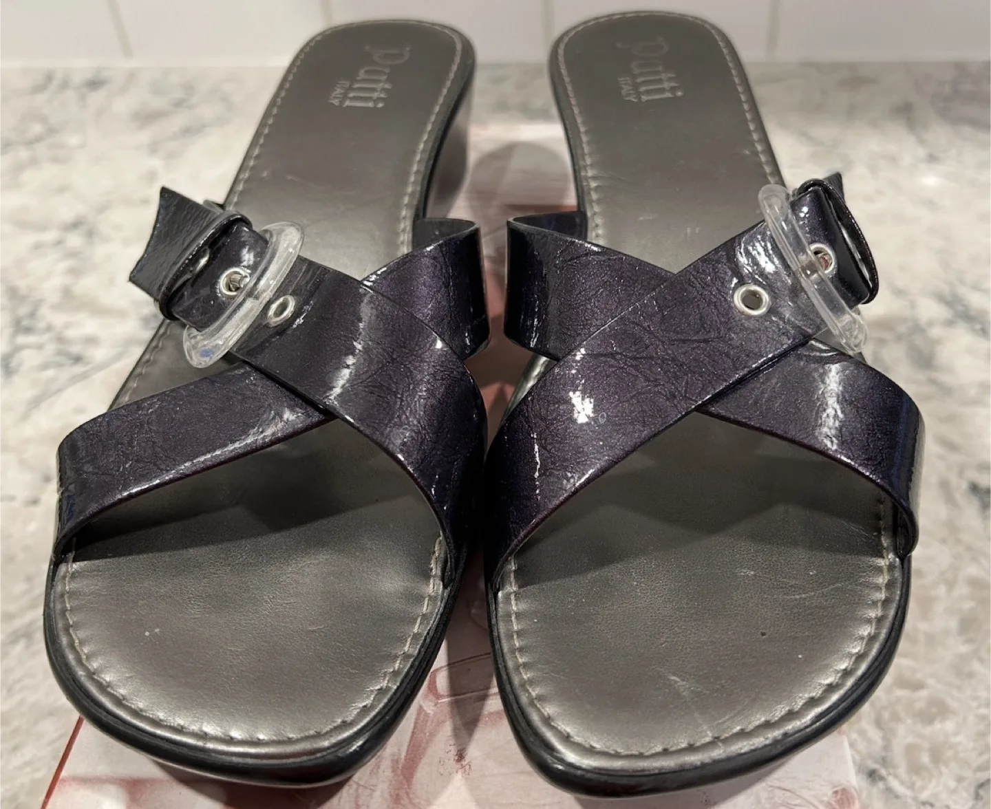 Patti Italy Women’s Navy/Dark Blue Sandal Wedges image indicator(2)