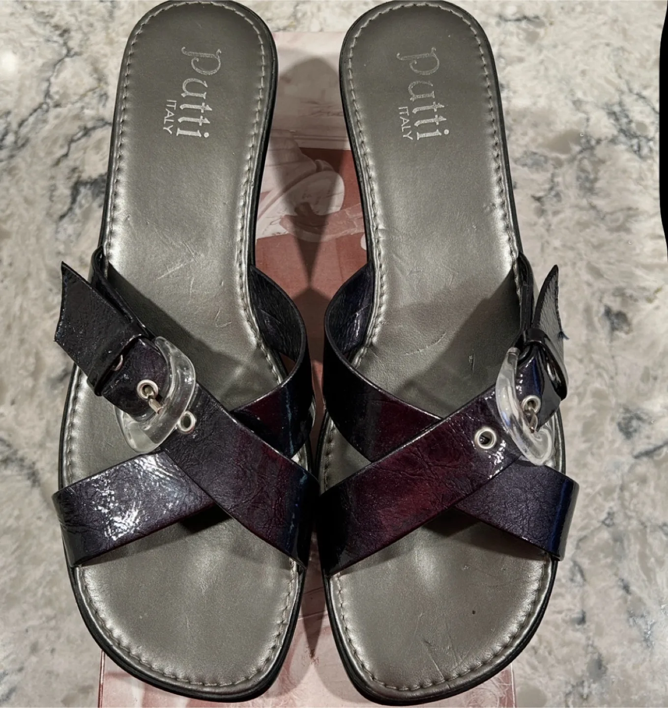 Patti Italy Women’s Navy/Dark Blue Sandal Wedges image indicator(4)