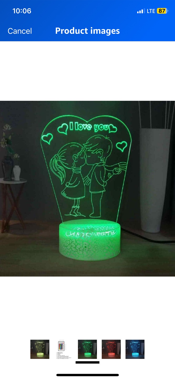 I Love You LED Night Light - photo 3