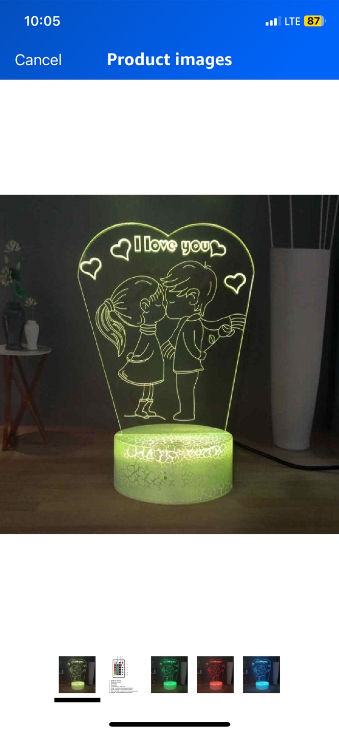 I Love You LED Night Light - photo 4