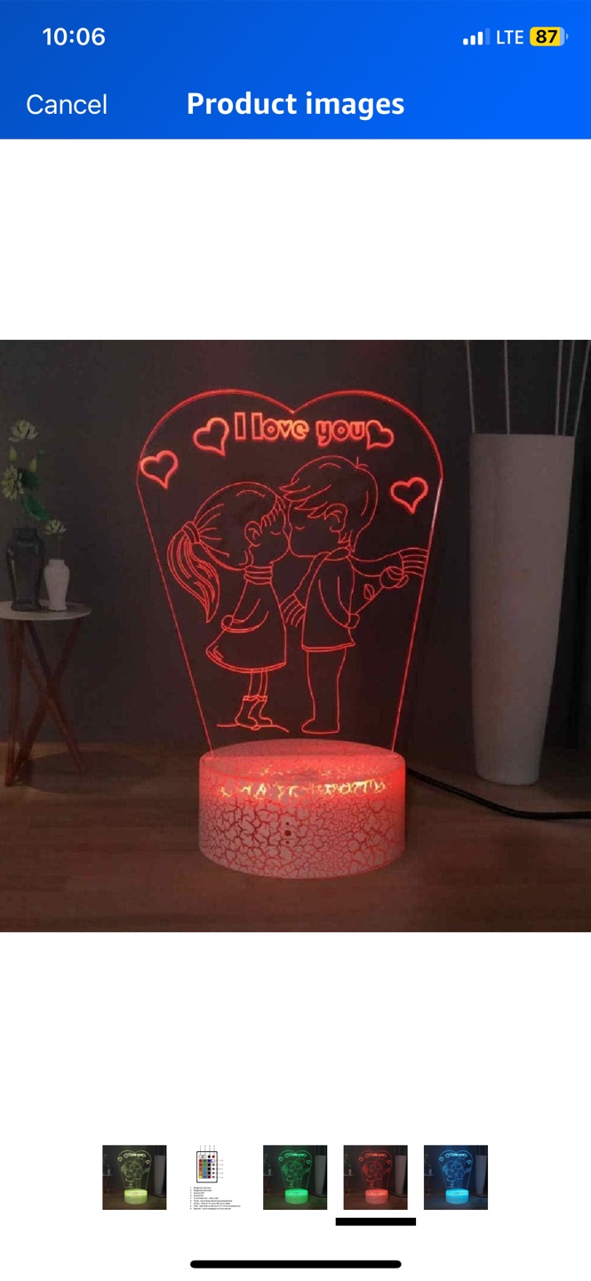 I Love You LED Night Light - photo 2