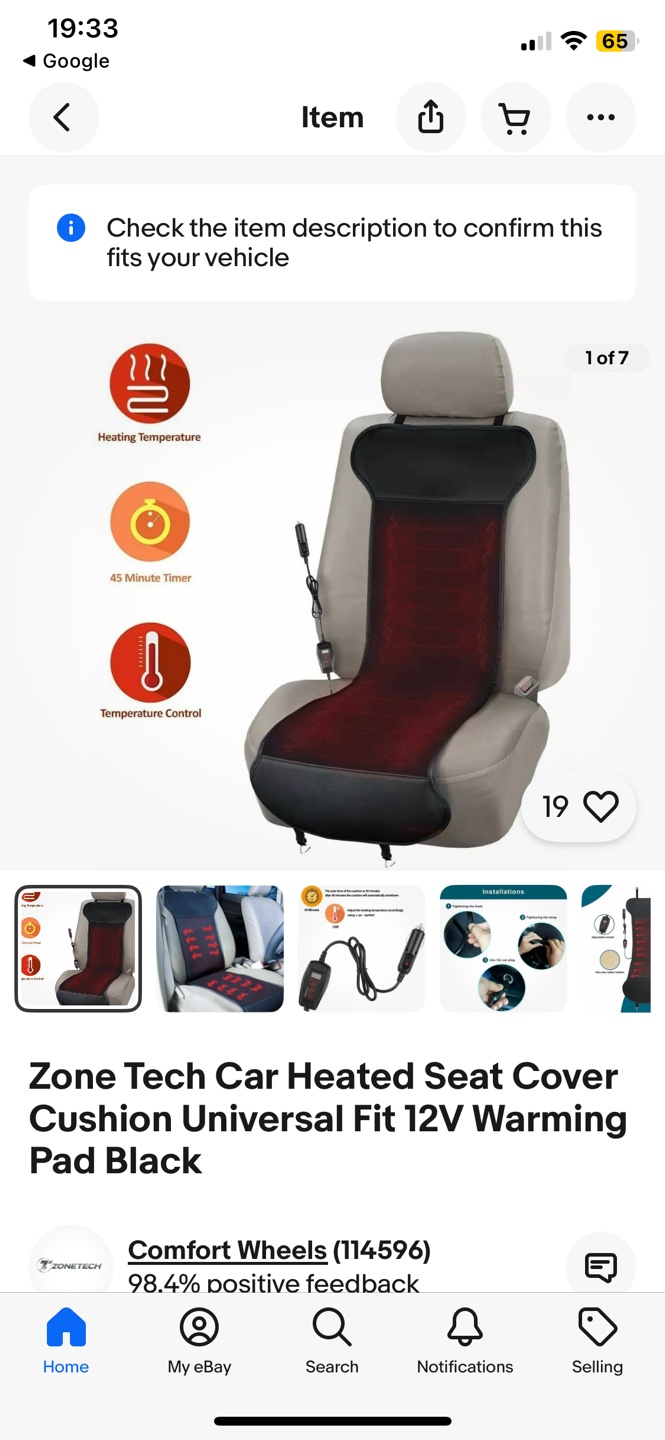 Zone Tech Car Heated Seat Cover Cushion