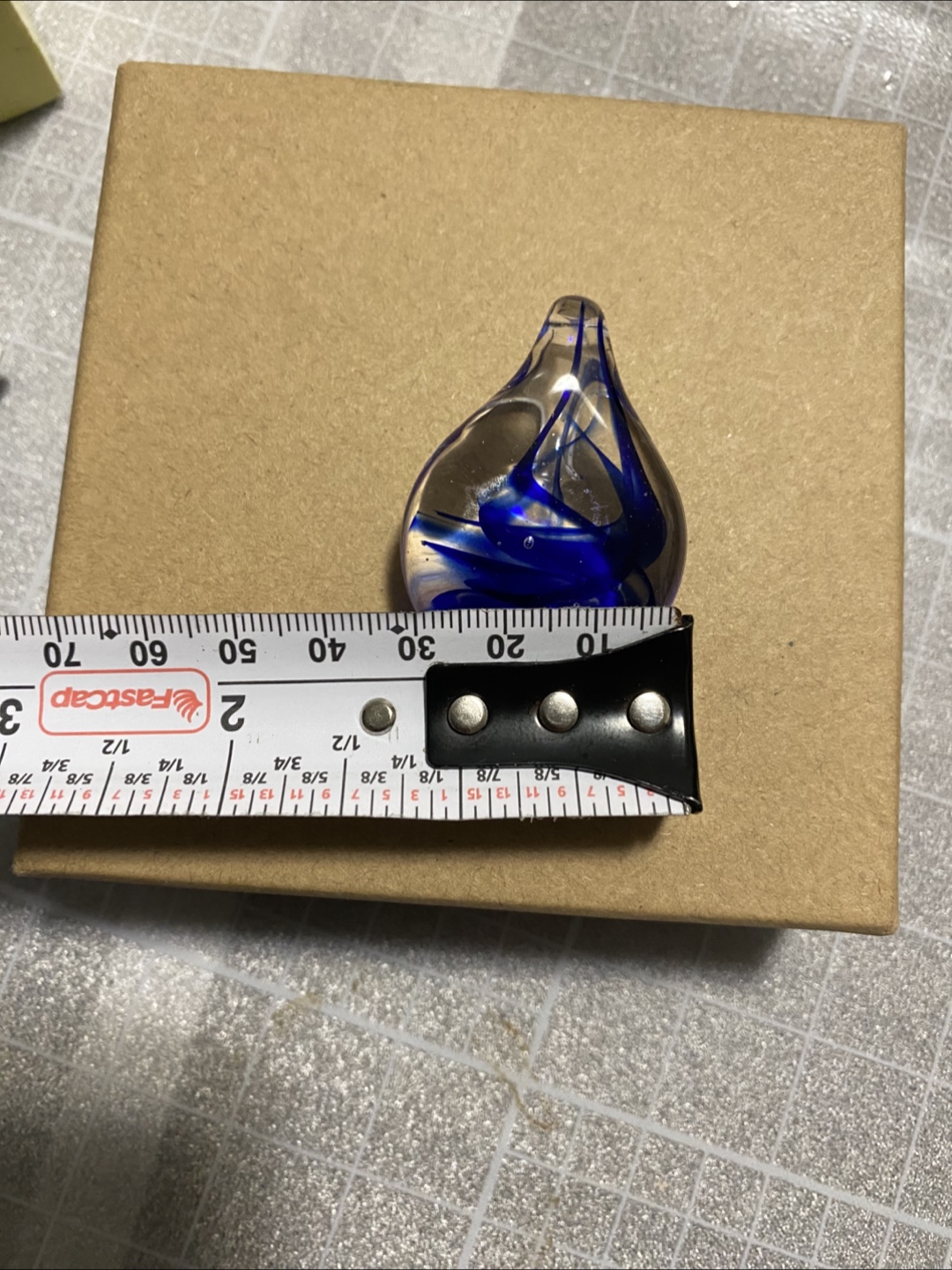 Glass Drop Ornament - Blue Swirl Design - photo 3