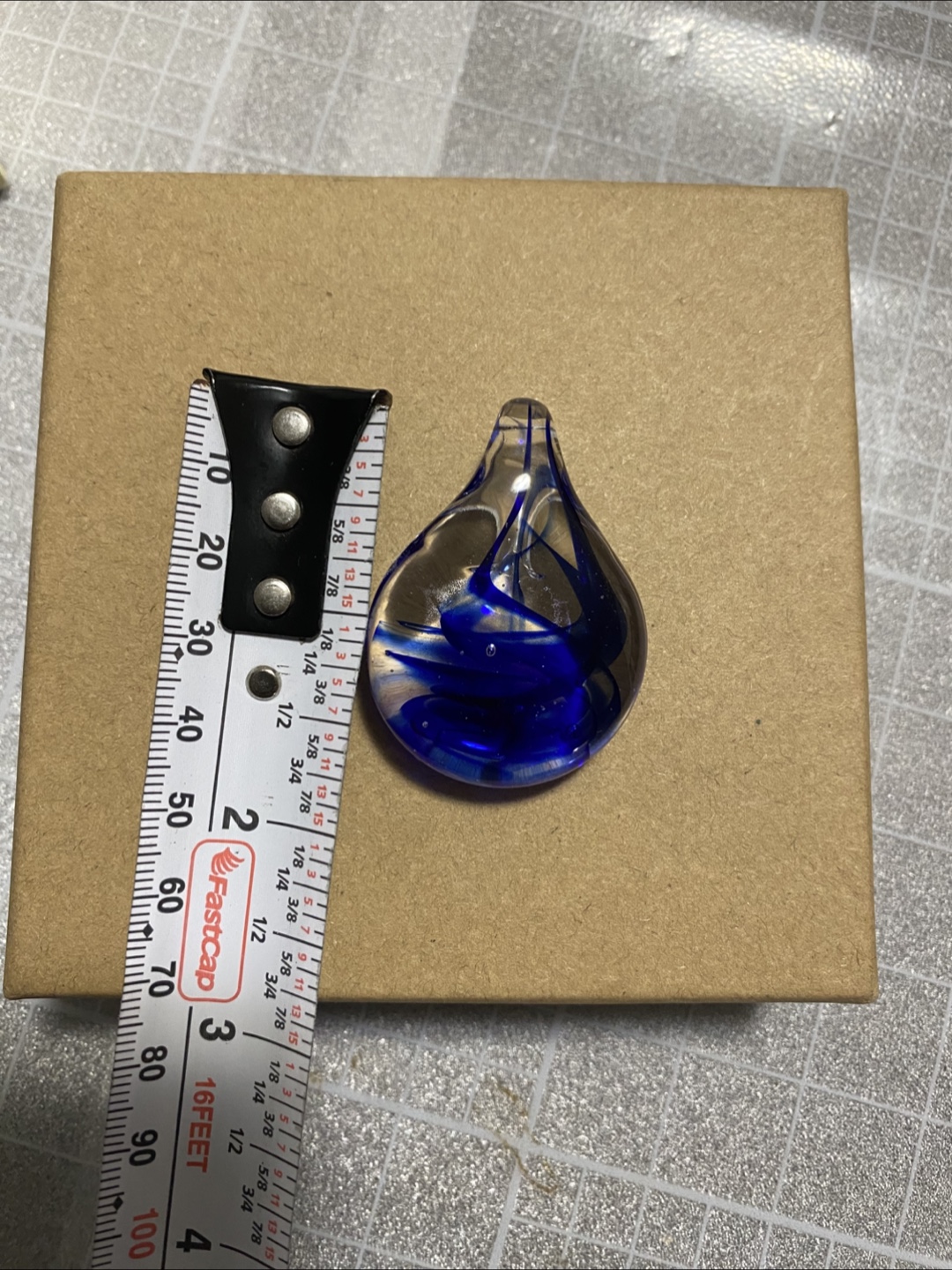 Glass Drop Ornament - Blue Swirl Design - photo 4