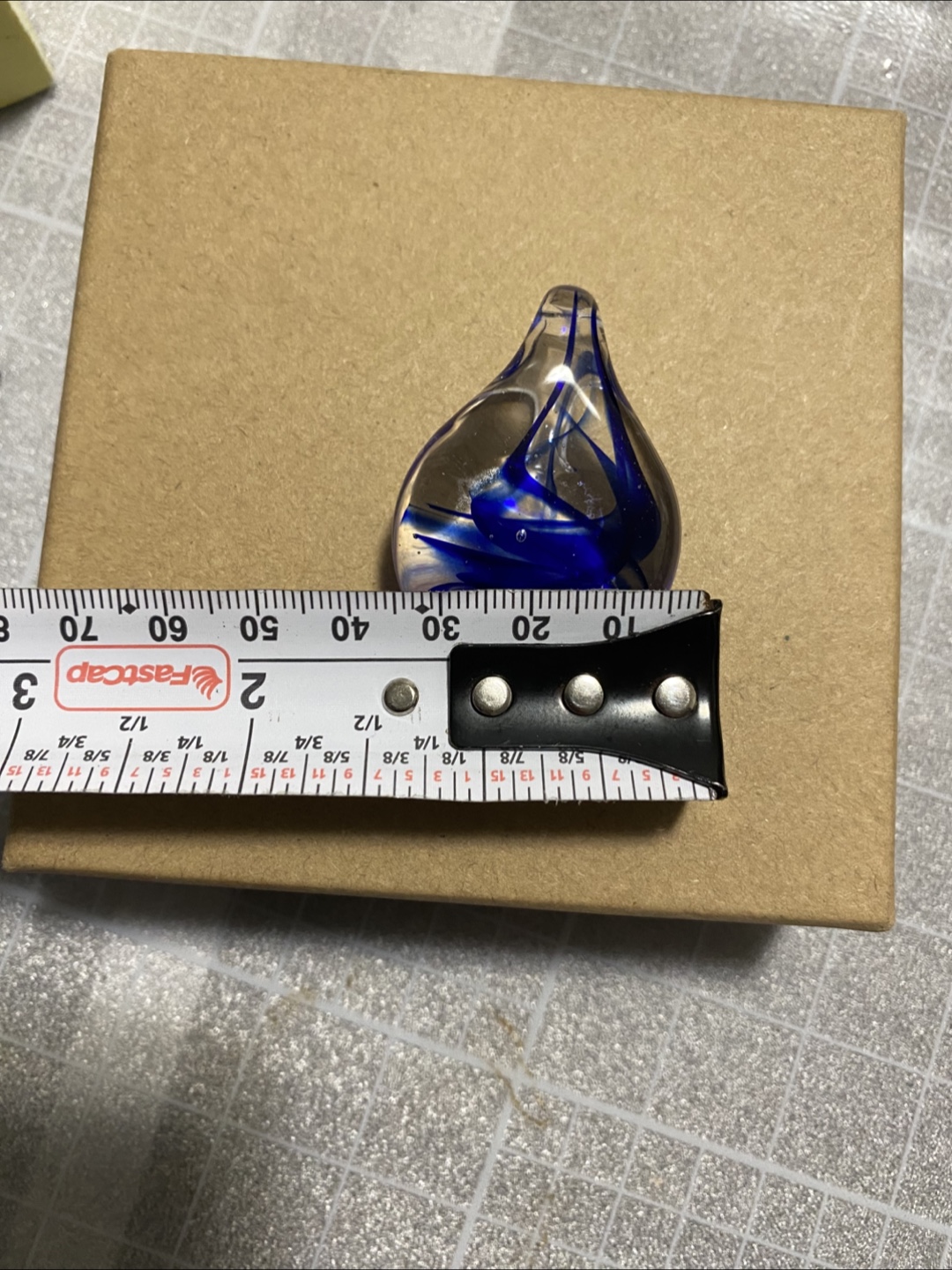 Glass Drop Ornament - Blue Swirl Design - photo 2