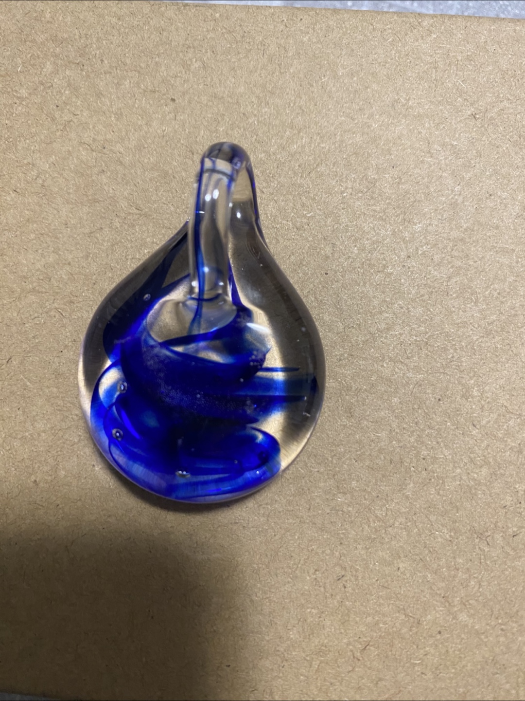 Glass Drop Ornament - Blue Swirl Design - photo 5