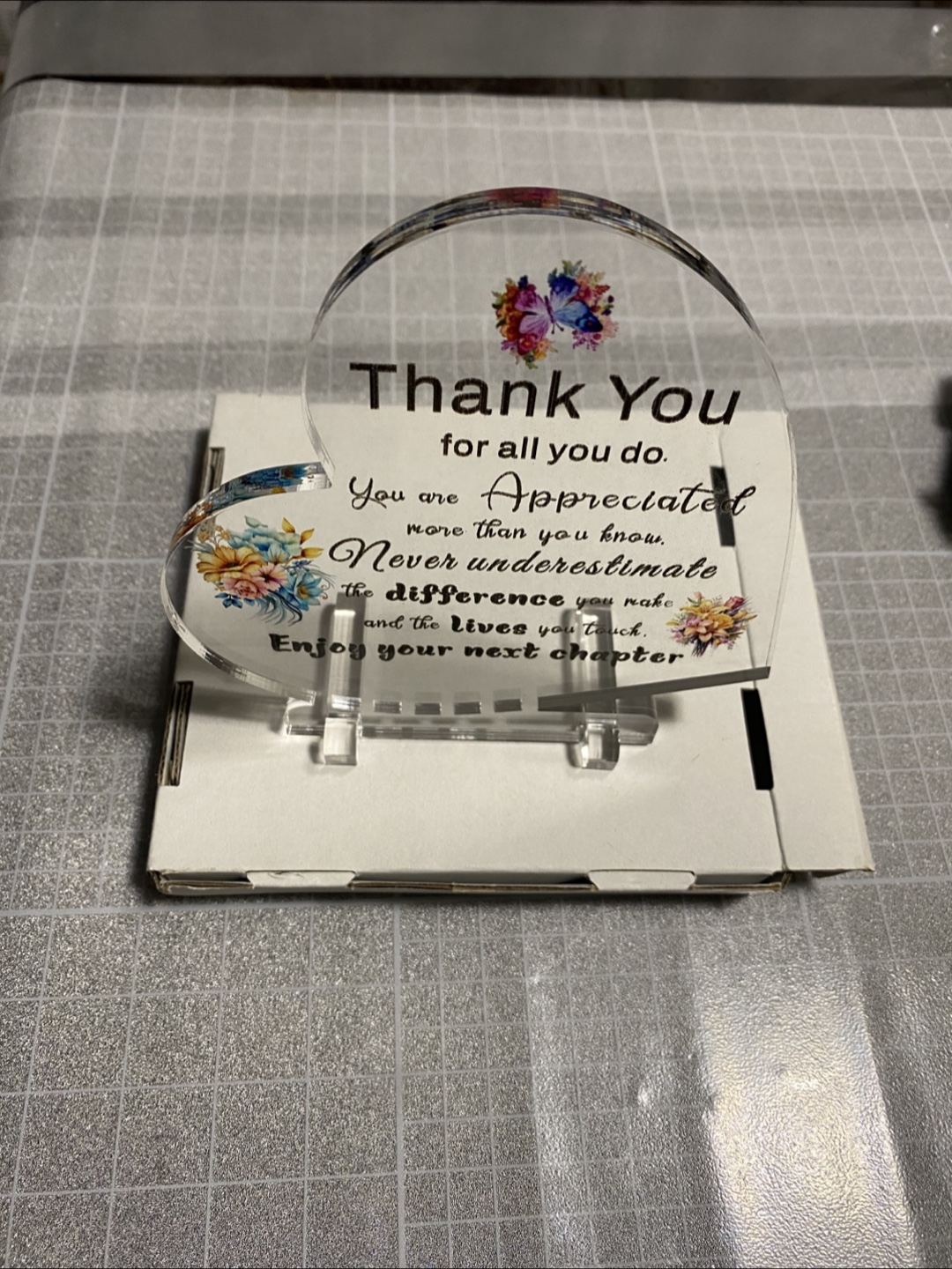 Thank You Heart Shaped Acrylic Plaque - photo 2
