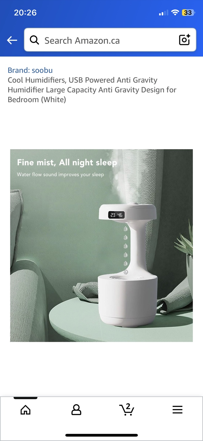 Soobu Anti Gravity Humidifier - White