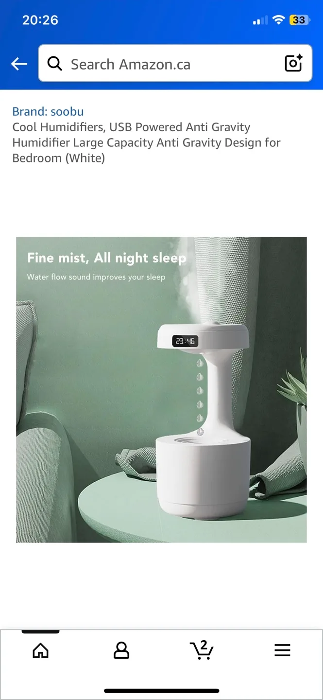 Soobu Anti Gravity Humidifier - White thumbnail