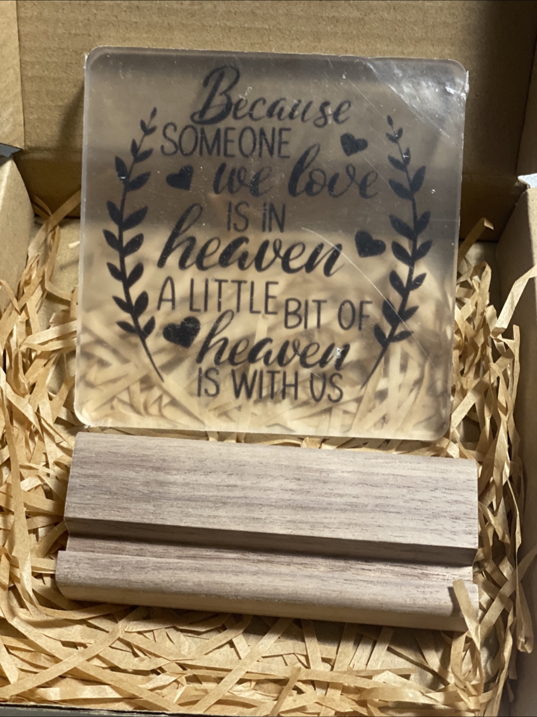 Urheart Sympathy Gift with Wooden Stand (Heaven)