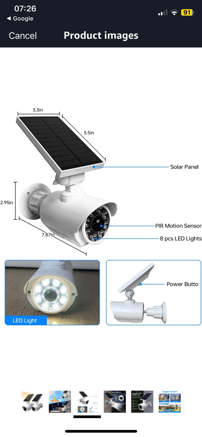 Fake Solar Powered Motion Sensor Security Light - White - photo 2