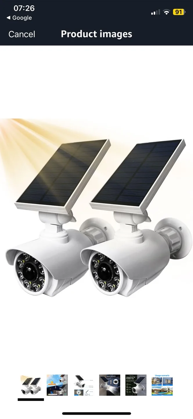Fake Solar Powered Motion Sensor Security Light - White thumbnail
