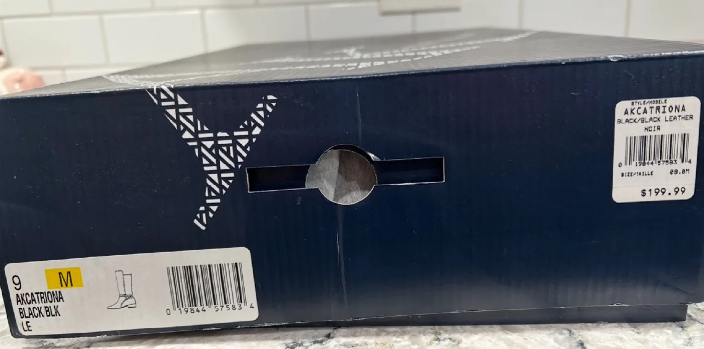 Anne Klein Tall Rise Riding Style Zip Up Black Leather Boots image indicator(9)