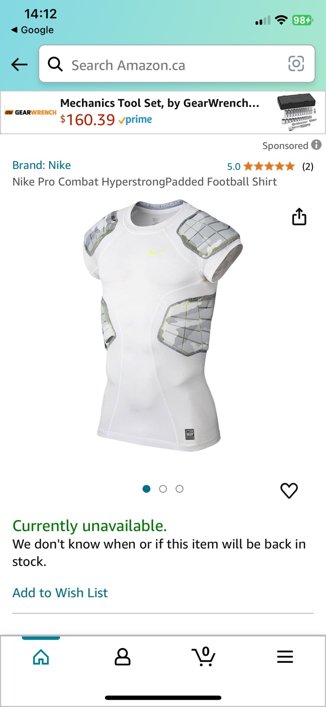 Nike Pro Combat Hyperstrong Padded Football Shirt - L - photo 2