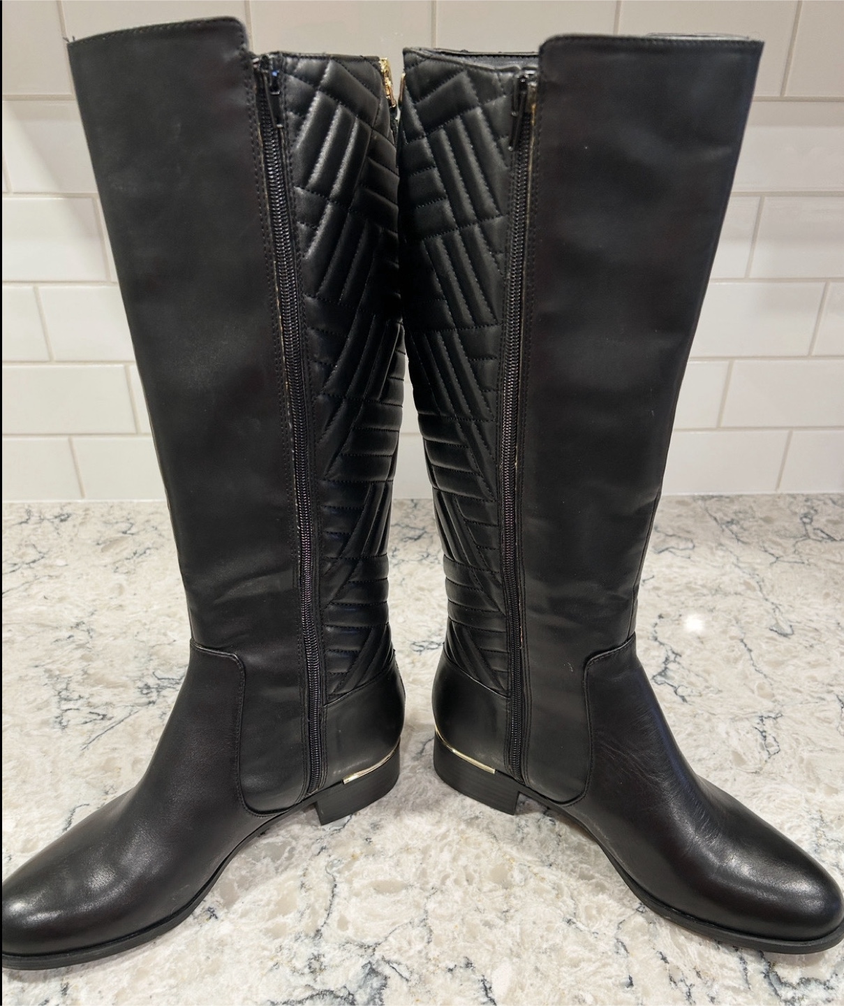 Calvin Klein Tall Rise Riding Style Zip Up Women’s Black Boots - photo 4