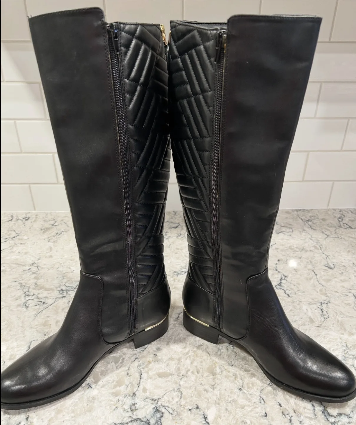 Calvin Klein Tall Rise Riding Style Zip Up Women’s Black Boots image indicator(4)