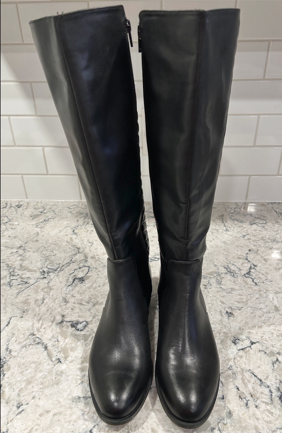 Calvin Klein Tall Rise Riding Style Zip Up Women’s Black Boots - photo 3