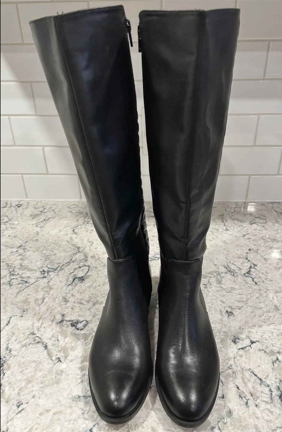 Calvin Klein Tall Rise Riding Style Zip Up Women’s Black Boots image indicator(3)