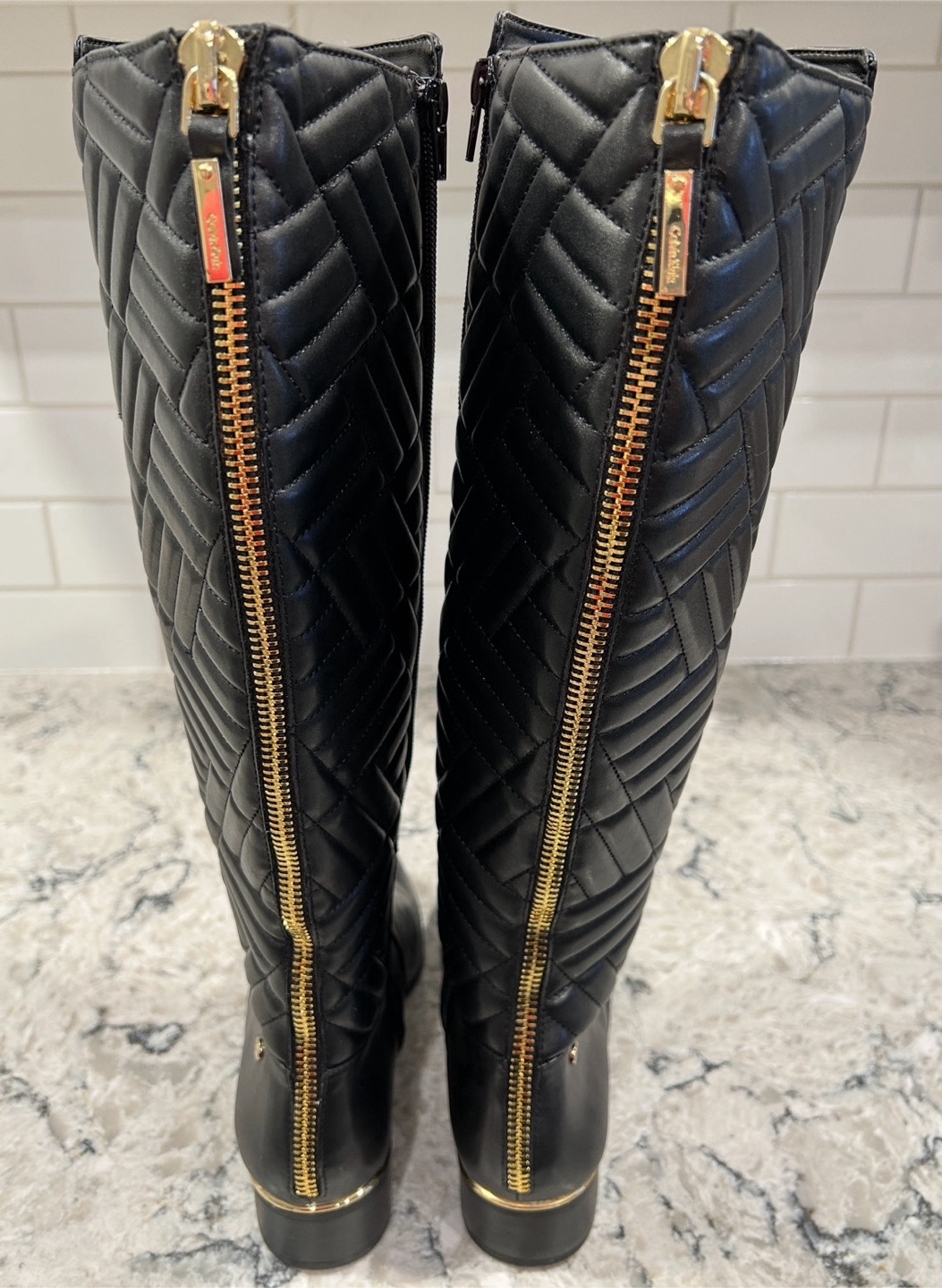 Calvin Klein Tall Rise Riding Style Zip Up Women’s Black Boots - photo 5